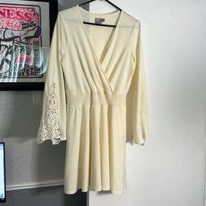 ASOS Crochet Sleeved Smocked Waist Dress
